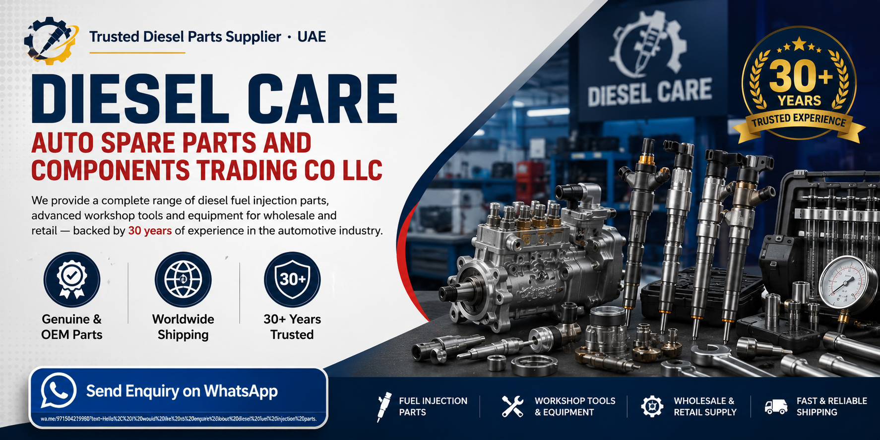 Diesel Care Auto Spare Parts and Components Trading Co LLC &mdash; Genuine & OEM Parts, Worldwide Shipping, 30+ Years Trusted. Enquire on WhatsApp.
